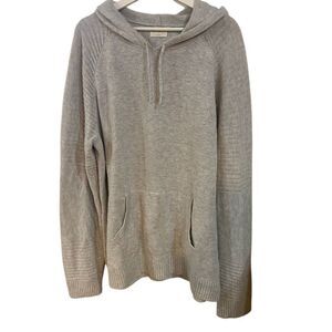 Candy & caviar gray long sleeve hooded kangaroo pouch sweater large wool blend